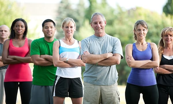 Fitness group outside